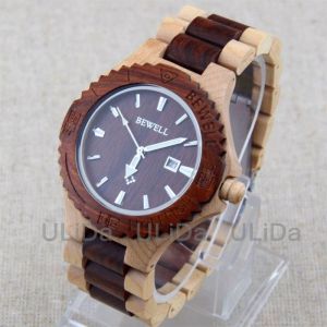 Dřevěné hodinky Bewell kulaté