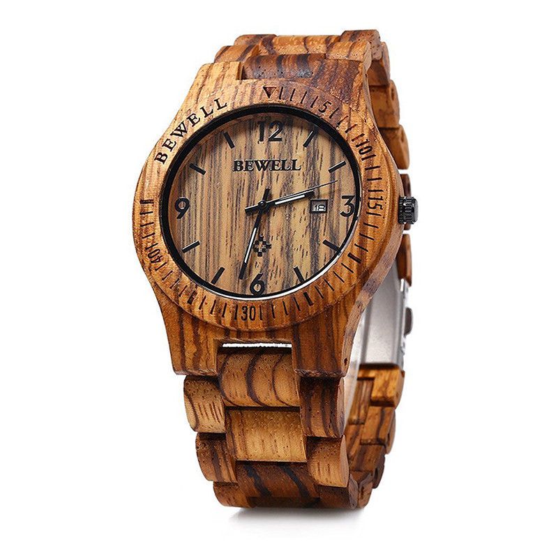 Pánské dřevěné hodinky BeWell, různé barvy - Zebra