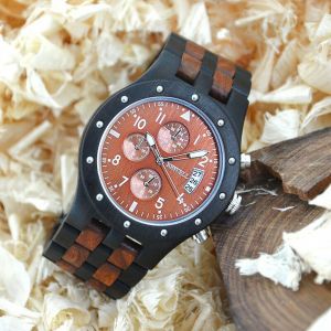Pánské dřevěné hodinky BeWell se stopkami