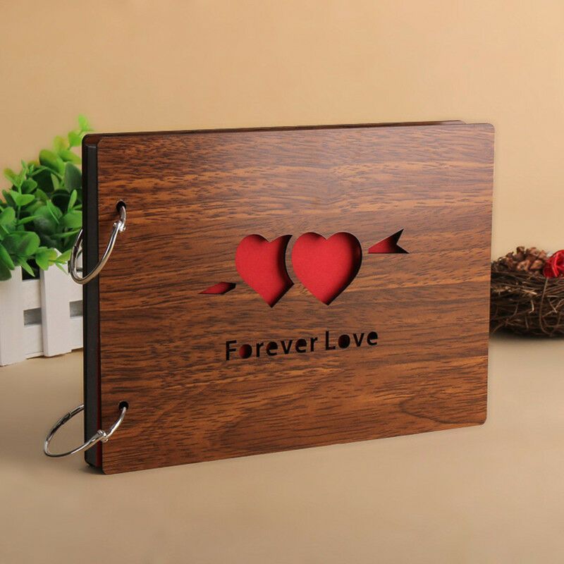 Fotoalbum s dřevěnými deskami LOVE