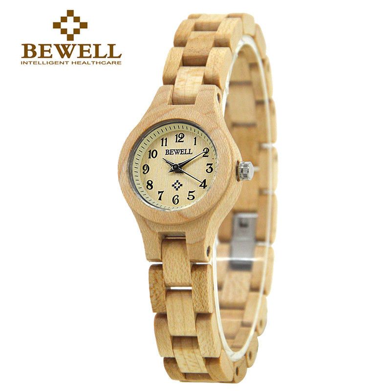 Dámské hodinky Bewell dřevěné s číslicemi - Maple