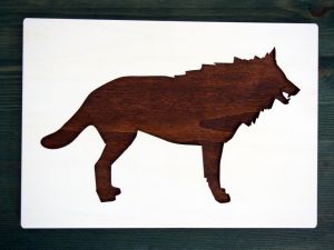 Dekorace, obraz medvěd, vlk, jelen A4