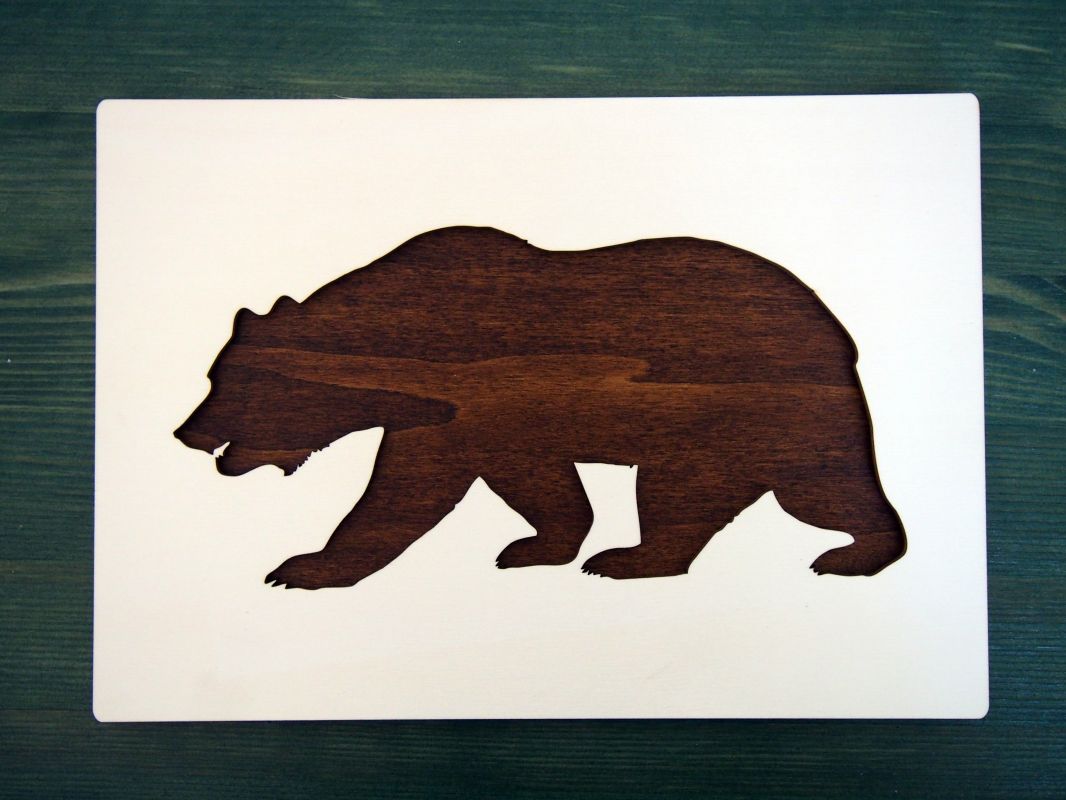 Dekorace, obraz medvěd, vlk, jelen A4 - medvěd tmavý