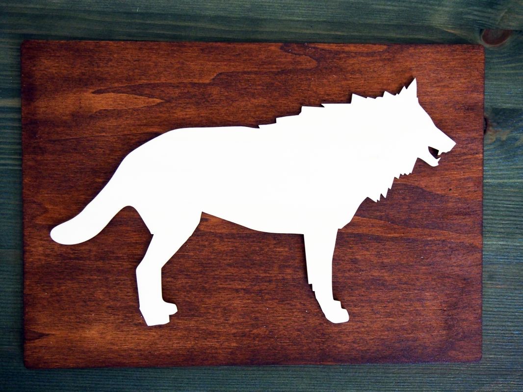 Dekorace, obraz medvěd, vlk, jelen A4 - vlk světlý