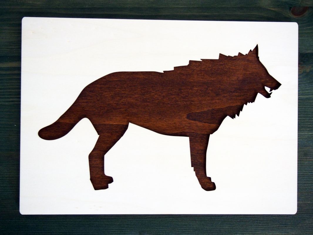 Dekorace, obraz medvěd, vlk, jelen A4 - vlk tmavý