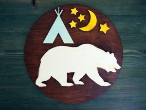 Dřevěná dekorace kruhová "wild teepee" - jelen