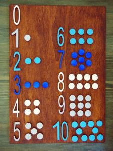 Dřevěná destička s čísly