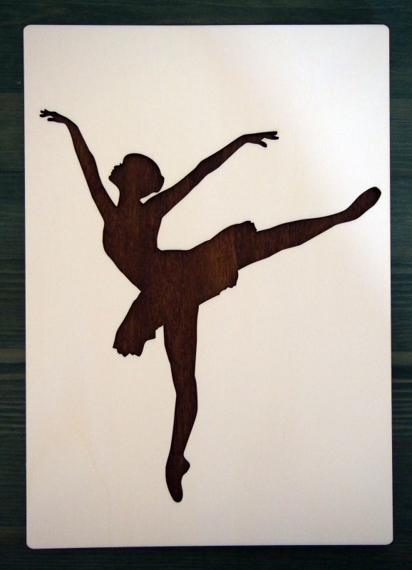 Dřevěný obrázek baletka 2 - tmavá