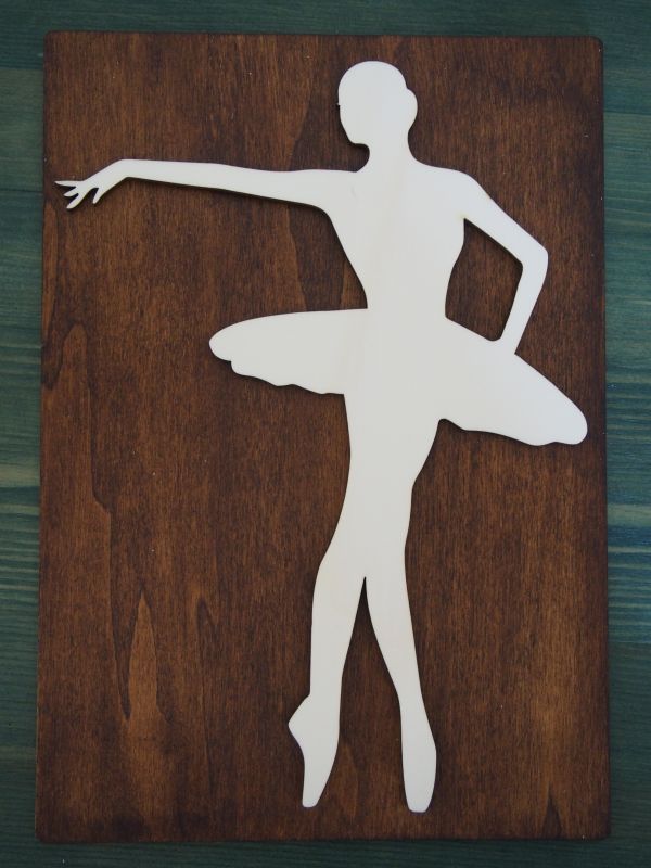 Dřevěný obrázek baletka 3