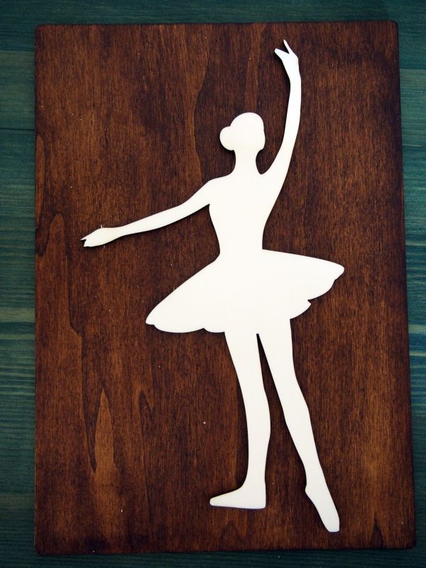 Dřevěný obrázek baletka 4