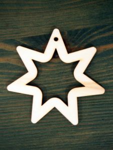 Dřevěná vánoční ozdoba hvězda jednoduchá