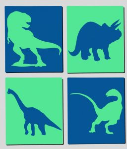 Obrazy z překližky dinosauři 4ks