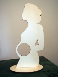 Rámeček na ultrazvuk silueta těhotné ženy velká | bez textu, s textem na míru