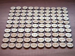 Dřevěná kolečka/žetony s čísly