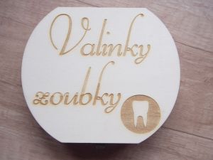 Dřevěná krabička na mléčné zoubky s českými popisky na míru