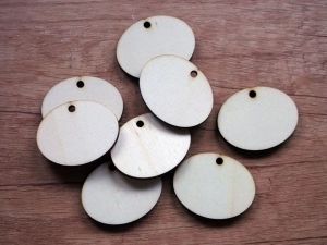 Dřevěné štítky k popisování oválné