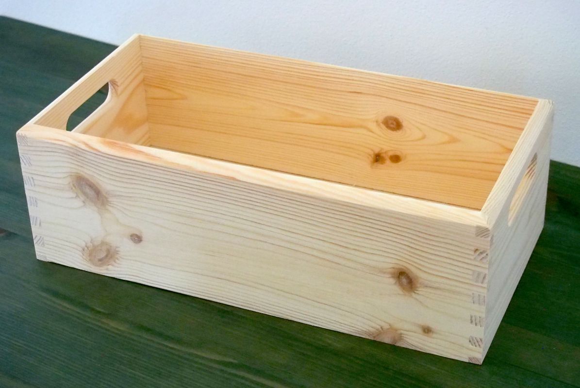 Dřevěný box/bedýnka s úchyty 40x20x13cm