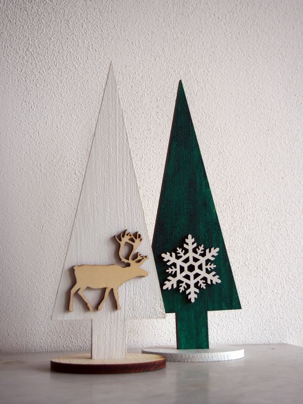 Vánoční dřevěná dekorace stromky