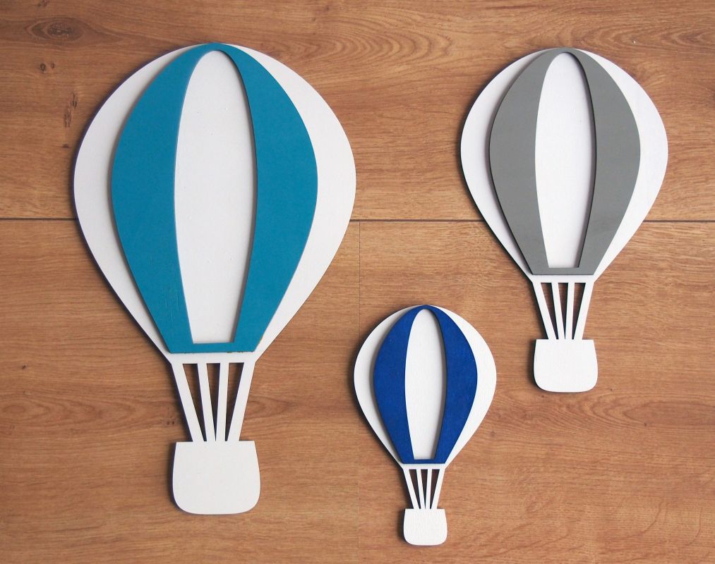 Dřevěná dekorace horkovzdušný balon