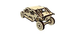 Dřevěné 3D puzzle, skládačka buggy