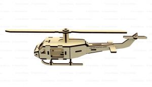 Dřevěné 3D puzzle, skládačka helikoptéra