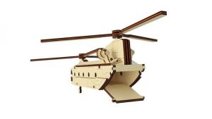 Dřevěné 3D puzzle, skládačka helikoptéra velká