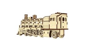 Dřevěné 3D puzzle, skládačka lokomotiva