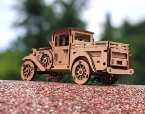 Dřevěné 3D puzzle, skládačka mechanical truck