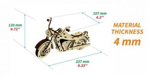 Dřevěné 3D puzzle, skládačka moto indian