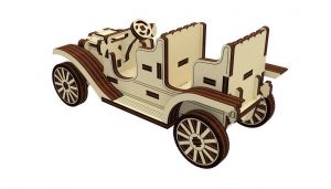 Dřevěné 3D puzzle, skládačka old car