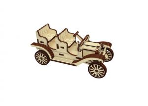 Dřevěné 3D puzzle, skládačka old car