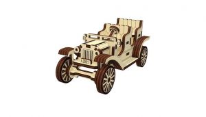 Dřevěné 3D puzzle, skládačka    old car