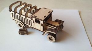 Dřevěné 3D puzzle, skládačka  old  truck