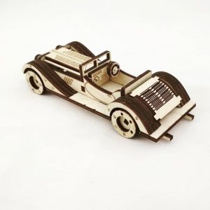 Dřevěné 3D puzzle, skládačka retro car