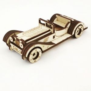 Dřevěné 3D puzzle, skládačka retro car