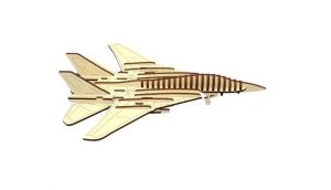 Dřevěné 3D puzzle, skládačka stíhačka letadlo