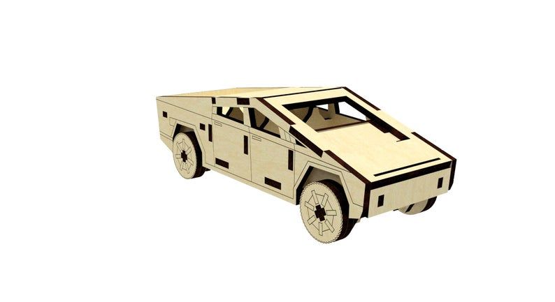 Dřevěné 3D puzzle, skládačka Tesla