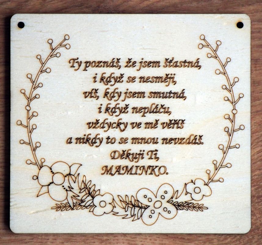 Dřevěná cedulka s citátem pro maminku - od dcery