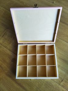 Dřevěná krabička na sponky a gumičky s jednorožcem