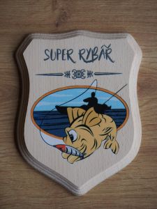 Dřevěná plaketa - SUPER RYBÁŘ